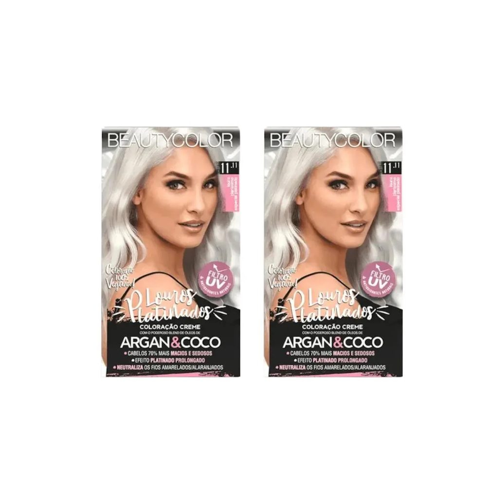 Coloraçao Beauty Color 11.11 Louro Claro Especial Plat - 2un