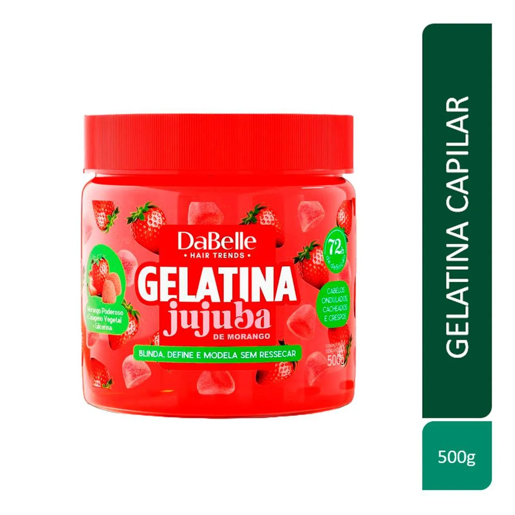 Gelatina Capilar DaBelle Jujuba de Morango 500g