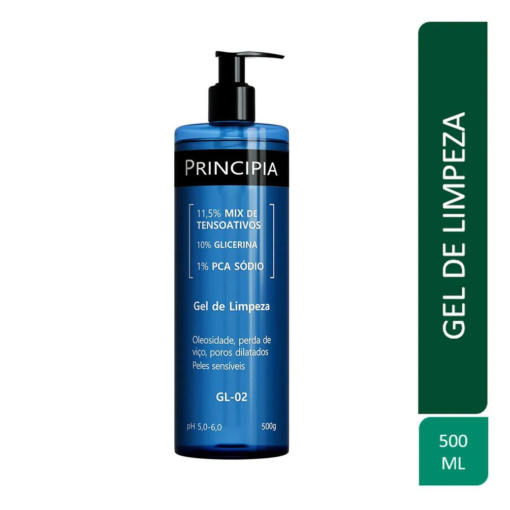 Kit Facial Principia Skincare Protetor Solar PS-01 FPS 60 40ml + Gel de Limpeza Suave GL-02 500g + Sérum Anti-Idade NC-10 30ml + Gel Hidratante GH-01 50g