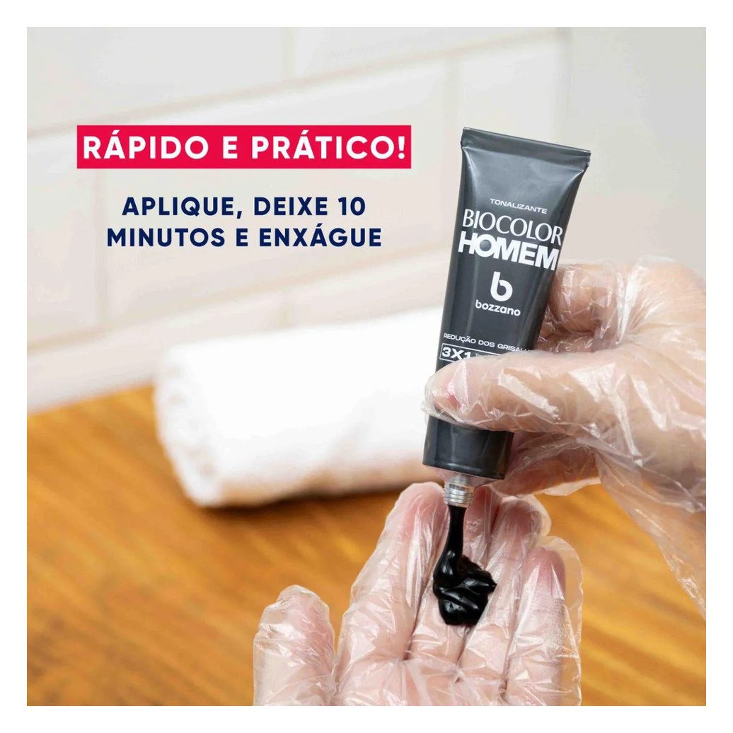 Tonalizante de Cabelo Biocolor Homem Bozzano - Redução dos Grisalhos