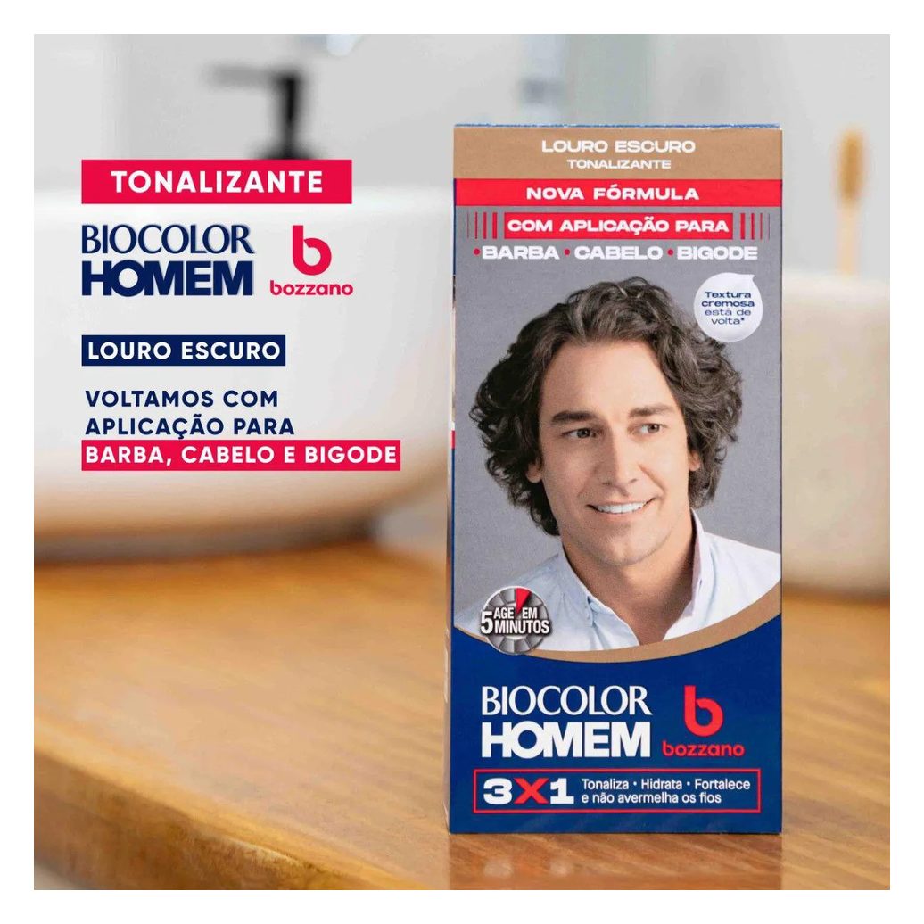 Tonalizante de Cabelo Biocolor Homem Bozzano - Louro Escuro