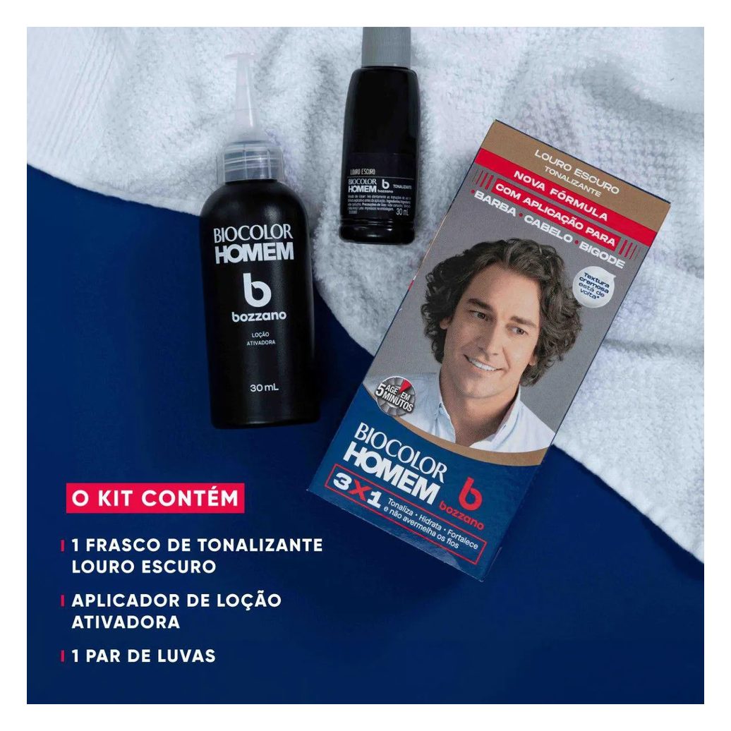Tonalizante de Cabelo Biocolor Homem Bozzano - Louro Escuro