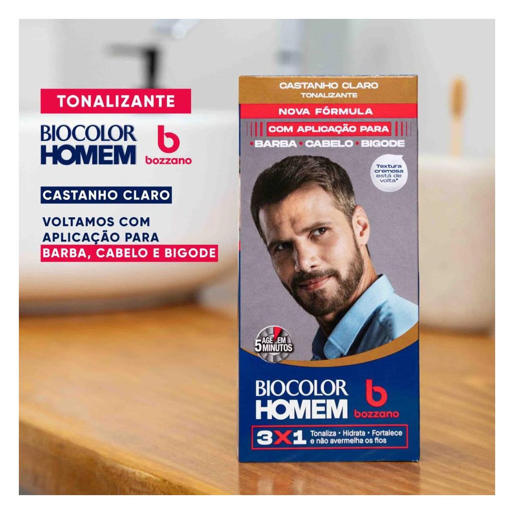 Tonalizante de Cabelo Biocolor Homem Bozzano - Castanho Claro