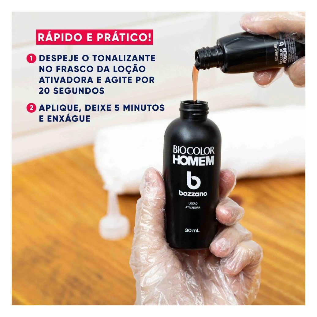 Tonalizante de Cabelo Biocolor Homem Bozzano - Castanho Claro