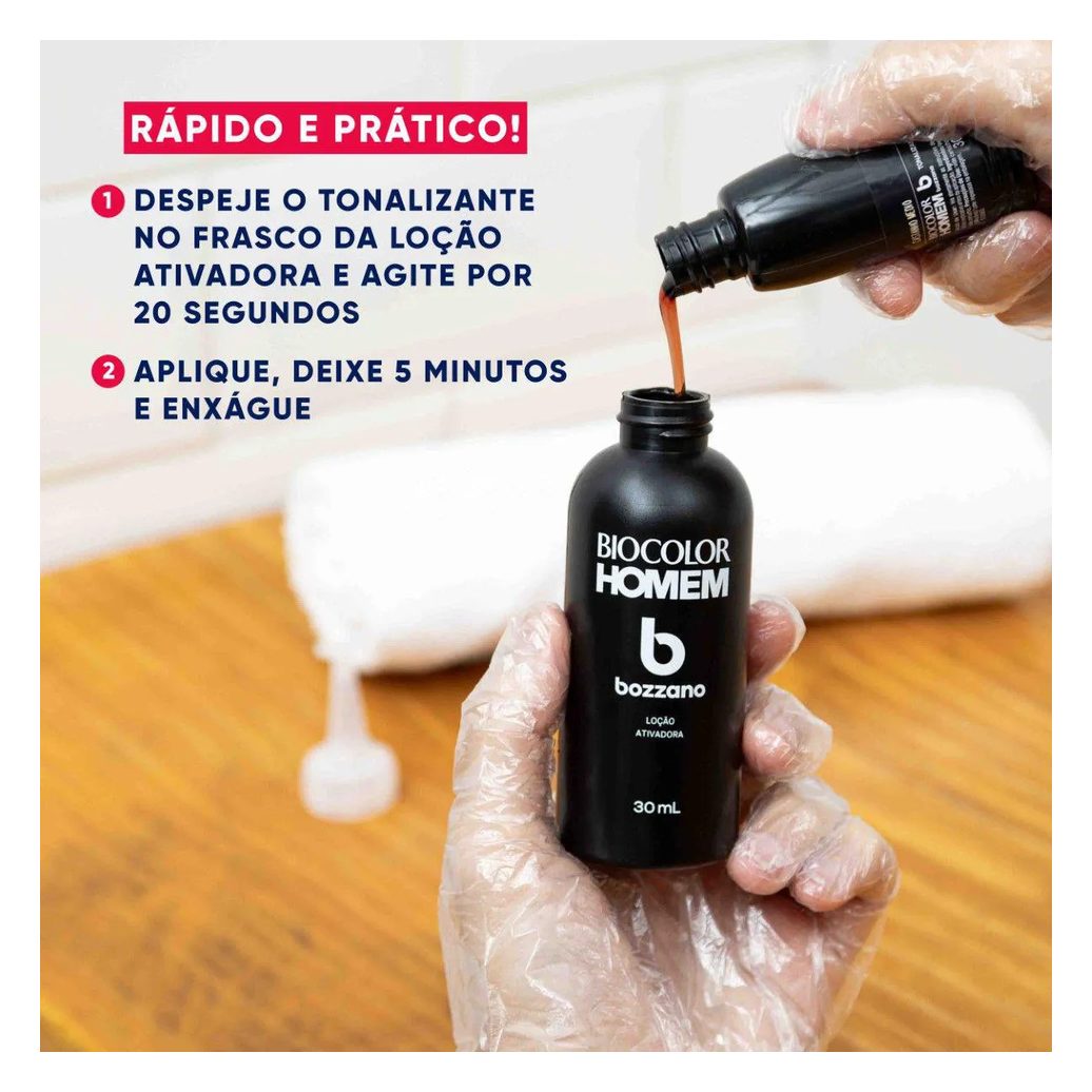 Tonalizante de Cabelo Biocolor Homem Bozzano - Castanho Médio