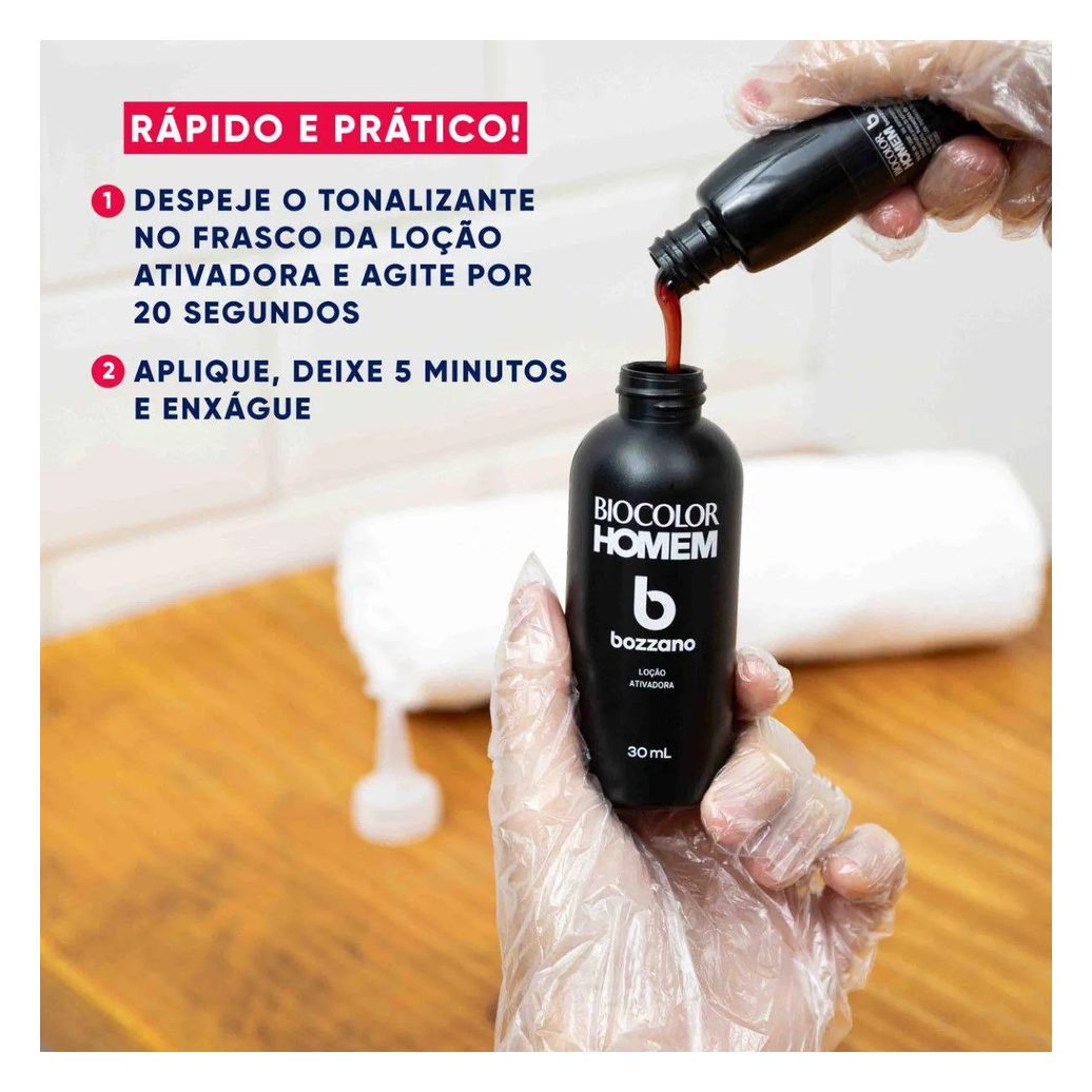 Tonalizante de Cabelo Biocolor Homem Bozzano - Castanho Escuro