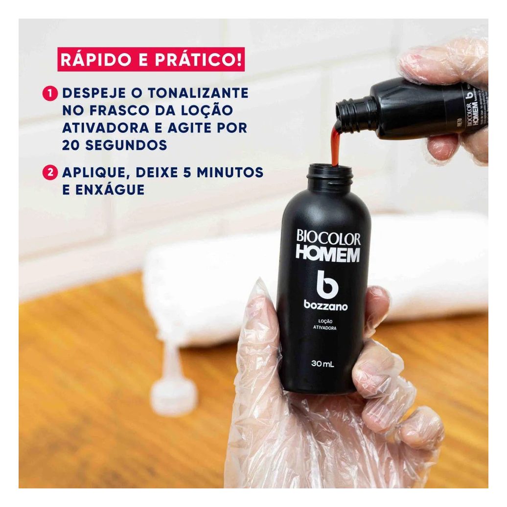 Tonalizante de Cabelo Biocolor Homem Bozzano - Preto