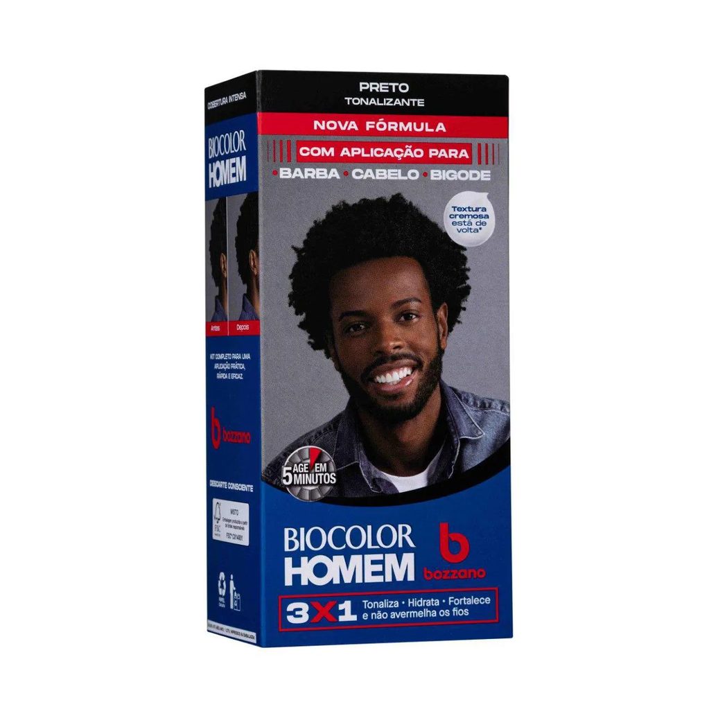 Tonalizante de Cabelo Biocolor Homem Bozzano - Preto