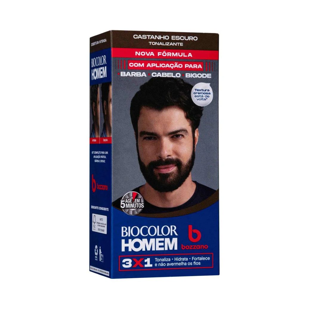 Tonalizante de Cabelo Biocolor Homem Bozzano - Castanho Escuro