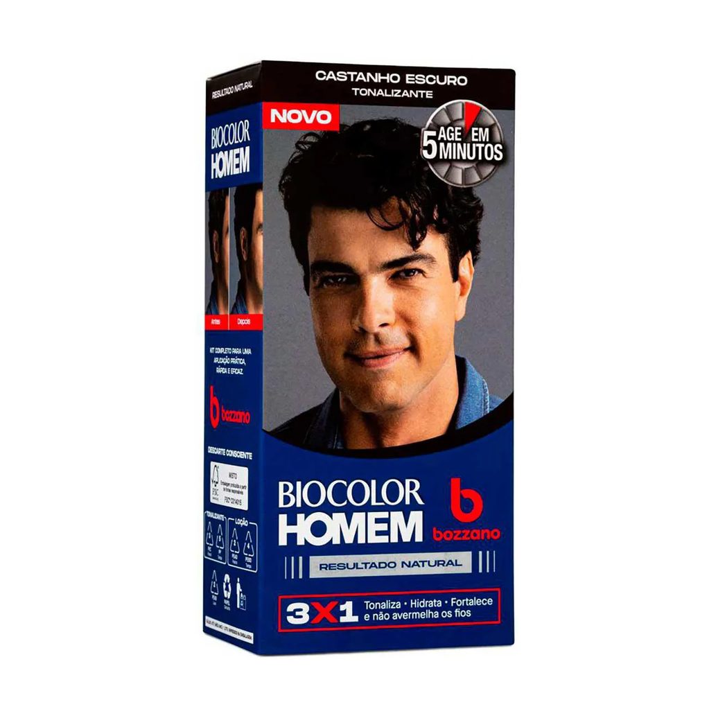 Tonalizante de Cabelo Biocolor Homem Bozzano - Castanho Escuro