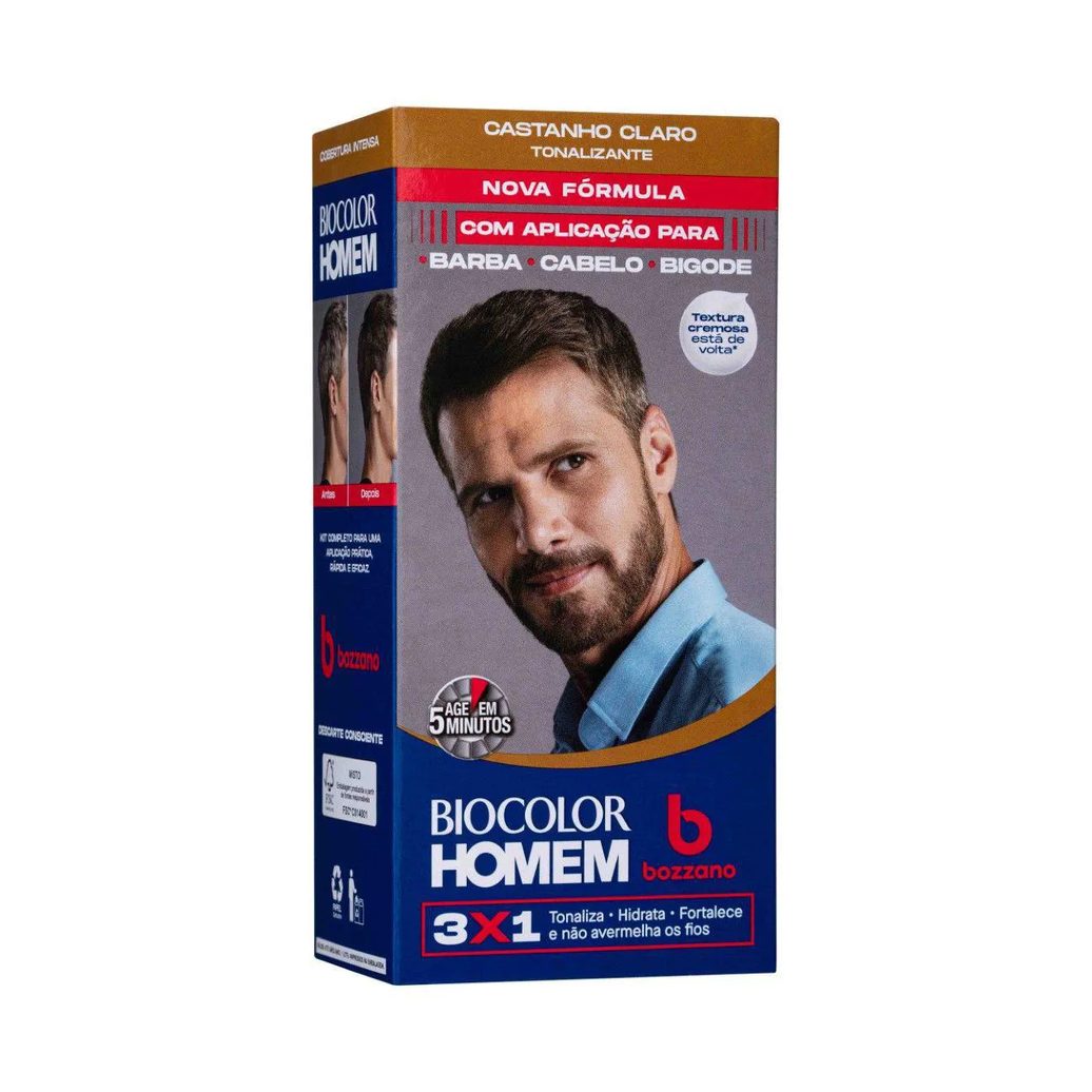 Tonalizante de Cabelo Biocolor Homem Bozzano - Castanho Claro