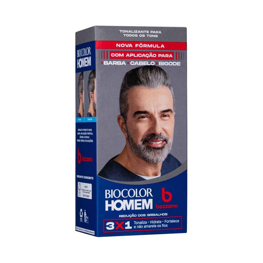 Tonalizante de Cabelo Biocolor Homem Bozzano - Redução dos Grisalhos