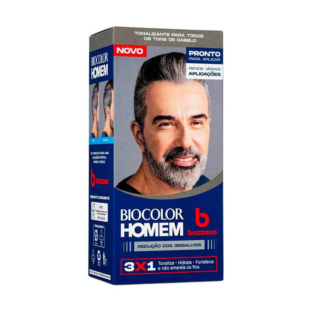 Tonalizante de Cabelo Biocolor Homem Bozzano - Redução dos Grisalhos