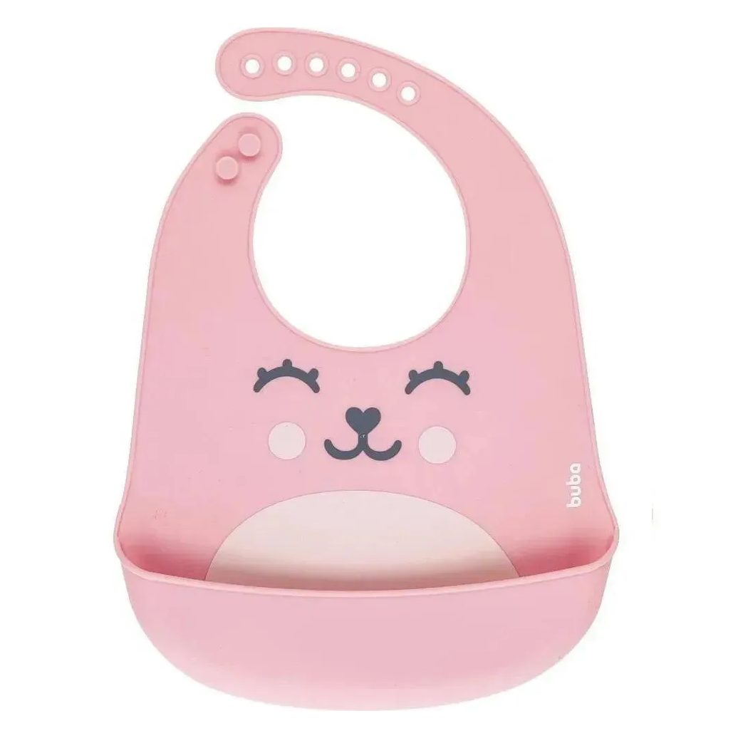 Babador Silicone Pega Migalhas Gumy Rosa +3 Meses Buba