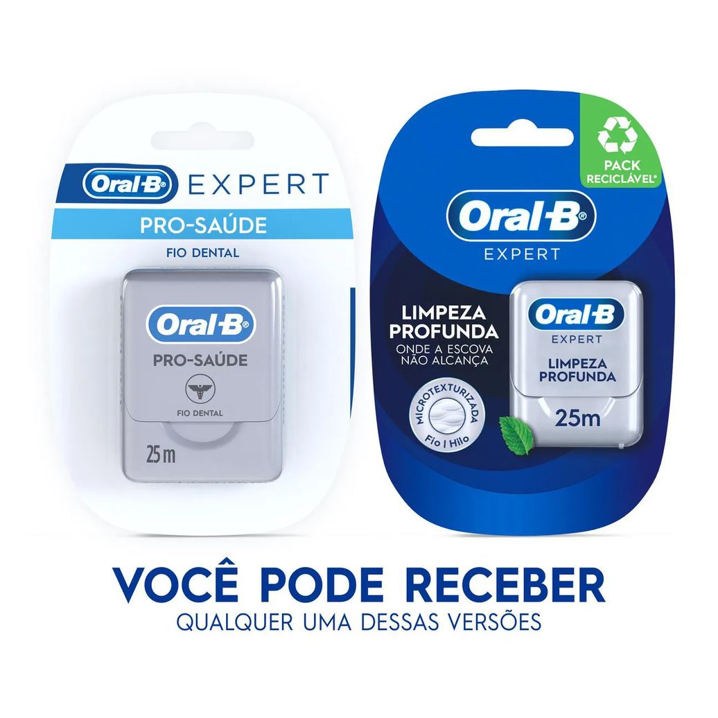 Fio Dental Oral-B Expert Limpeza Profunda Sabor Menta 25m