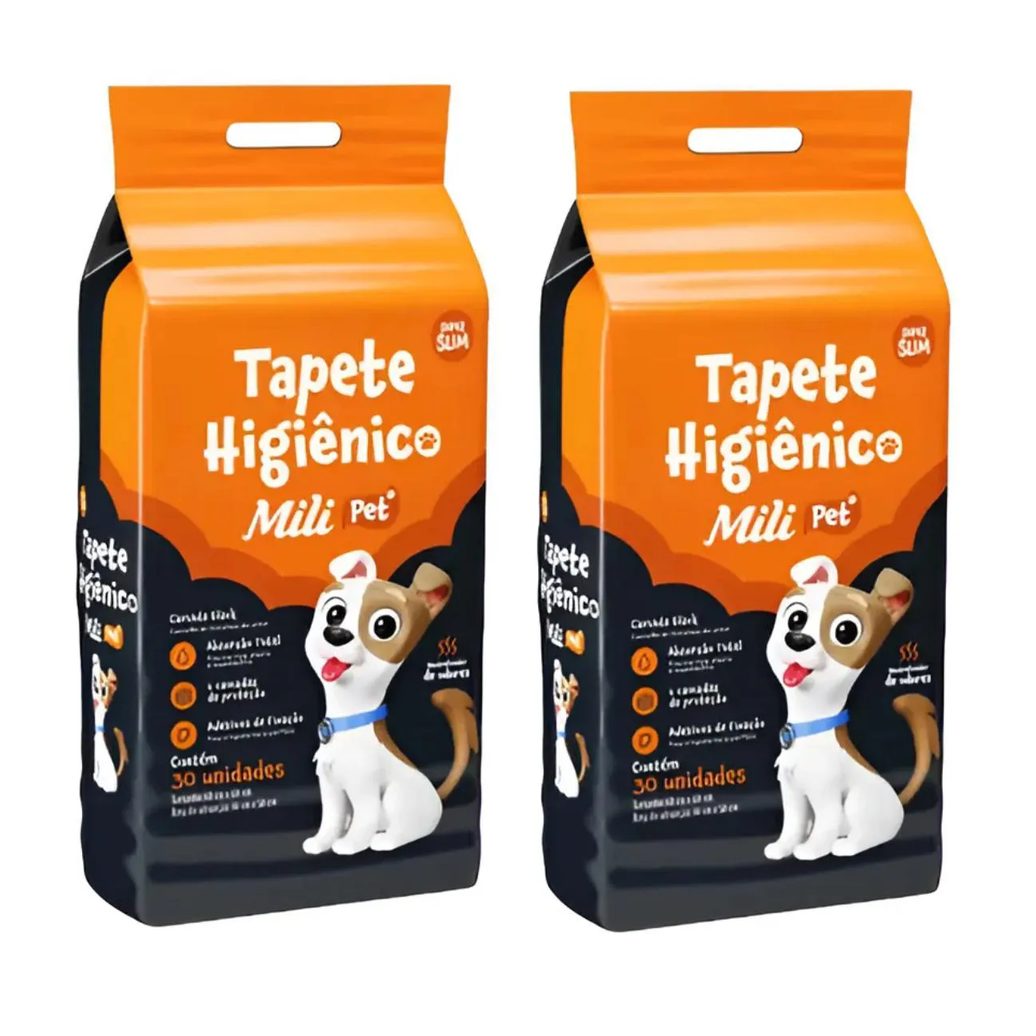 2 Un Tapete Higienico Pet Mili Neutralizador de Odores 30 Un