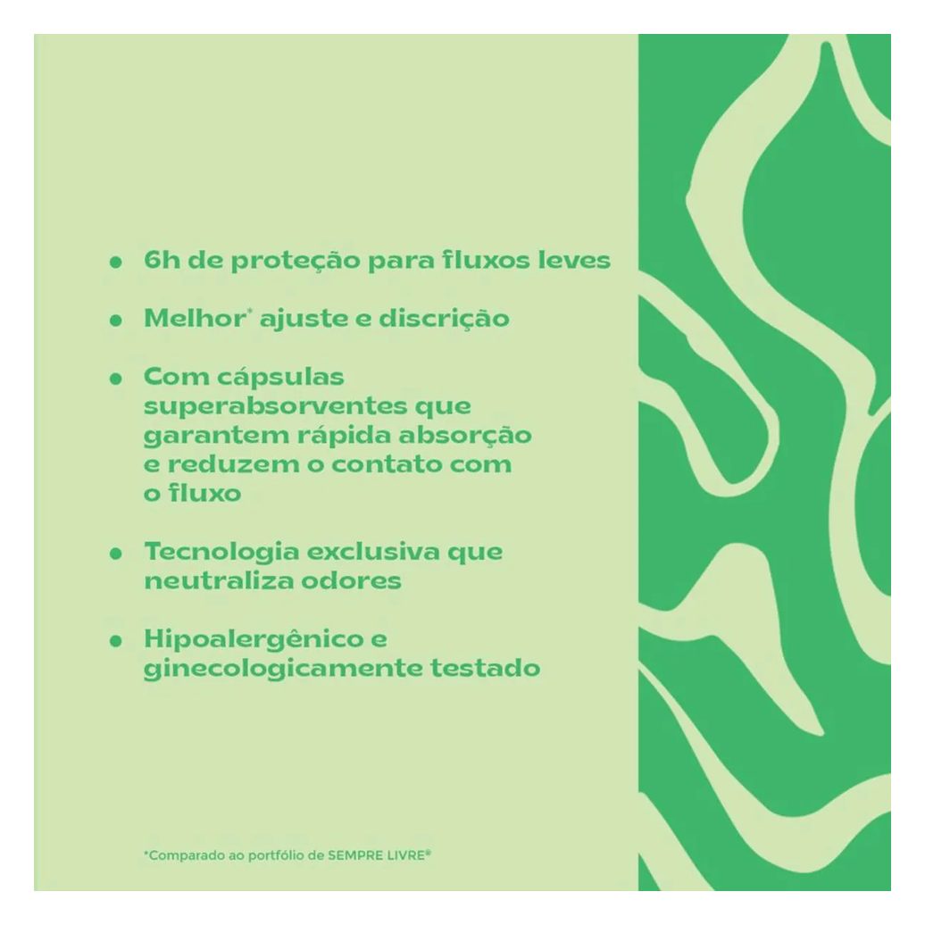Absorvente Sempre Livre Adapt Cobertura Suave Sem Abas com 8 unidades