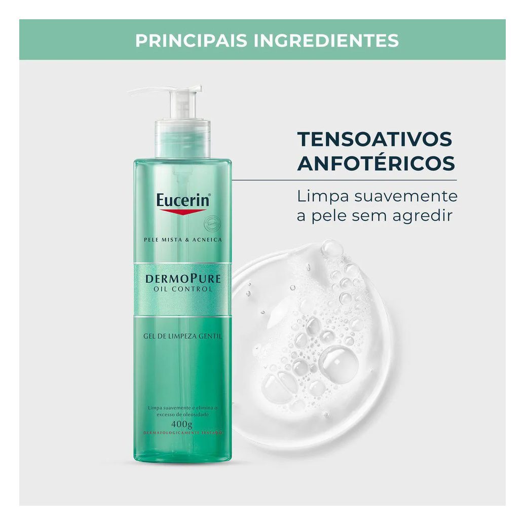 Kit Facial Eucerin Gel de Limpeza Dermo Pure Gentil 400g + Sérum Anti-Idade Hyaluron-Filler Epigenetic 30ml + Protetor Solar Fluido FPS 60 Hydro Fluid 50ml