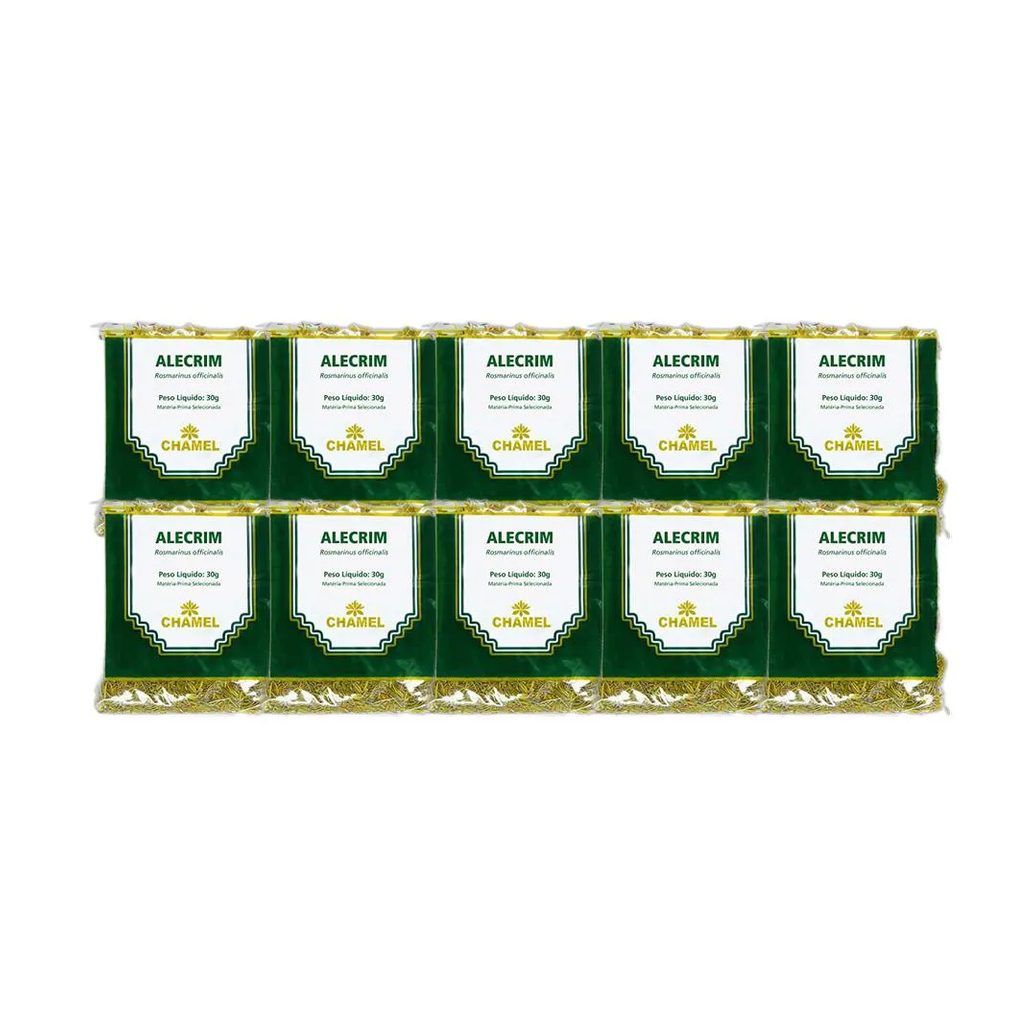 Kit 10X Chá Pacote Alecrim Folhas 30G - Chamel