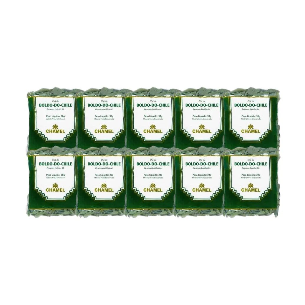 Kit 10X Chá Pacote Boldo Do Chile Folhas 30G - Chamel