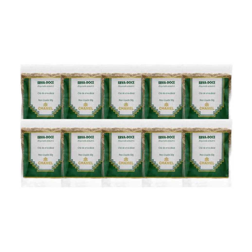 Kit 10X Chá Pacote Erva Doce 50G - Chamel