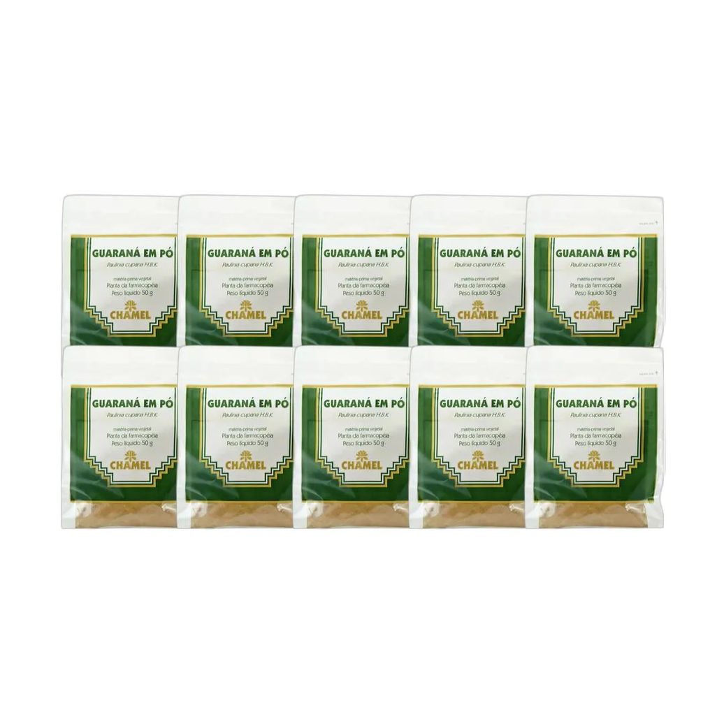 Kit 10X Pacote De Guarana Em Pó 50G - Chamel
