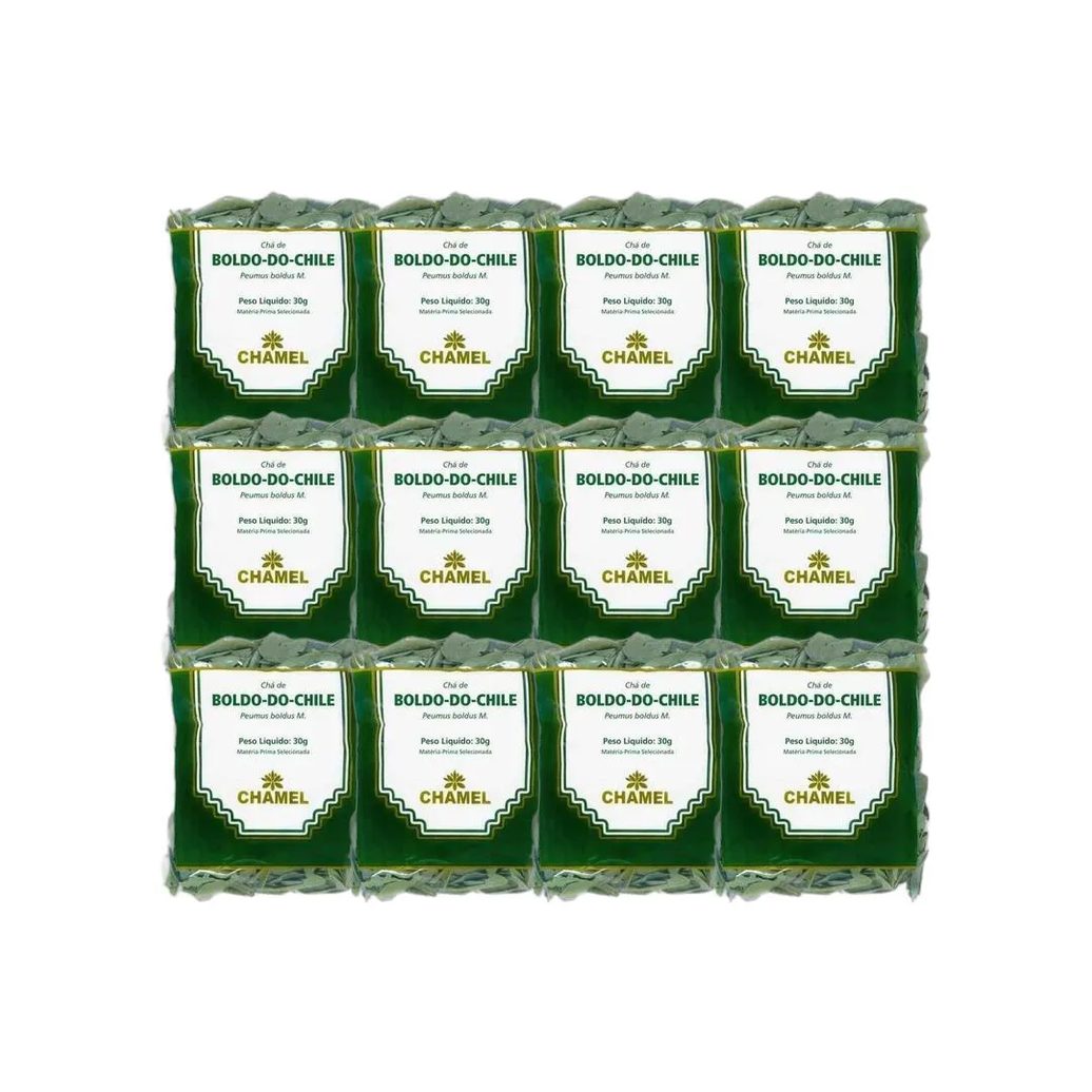 Kit 12X Chá Pacote Boldo Do Chile Folhas 30G - Chamel