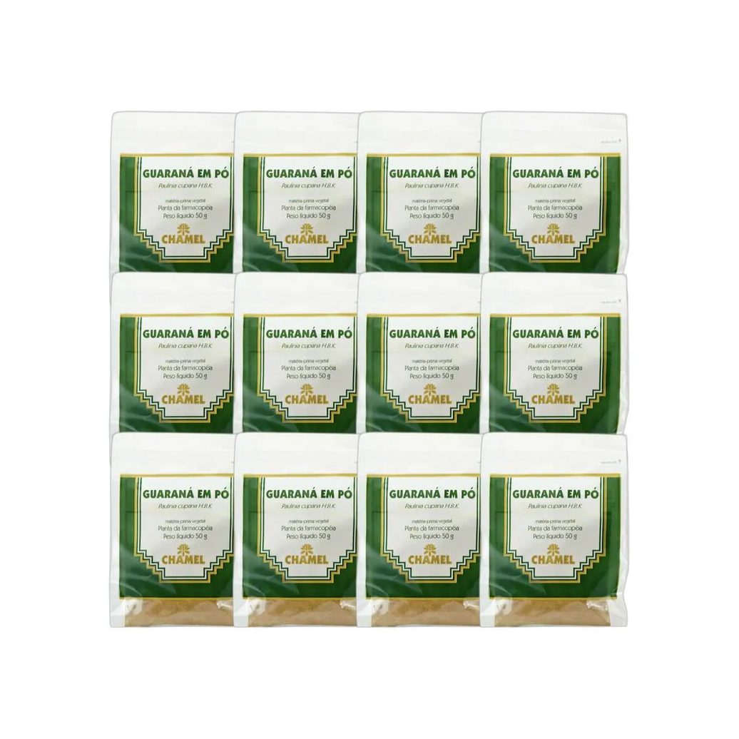 Kit 12X Pacote De Guarana Em Pó 50G - Chamel