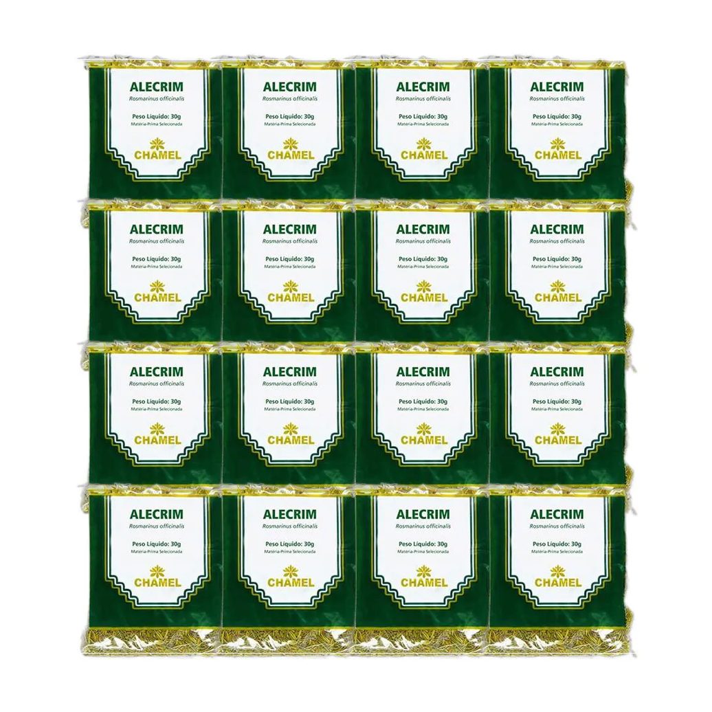 Kit 16X Chá Pacote Alecrim Folhas 30G - Chamel