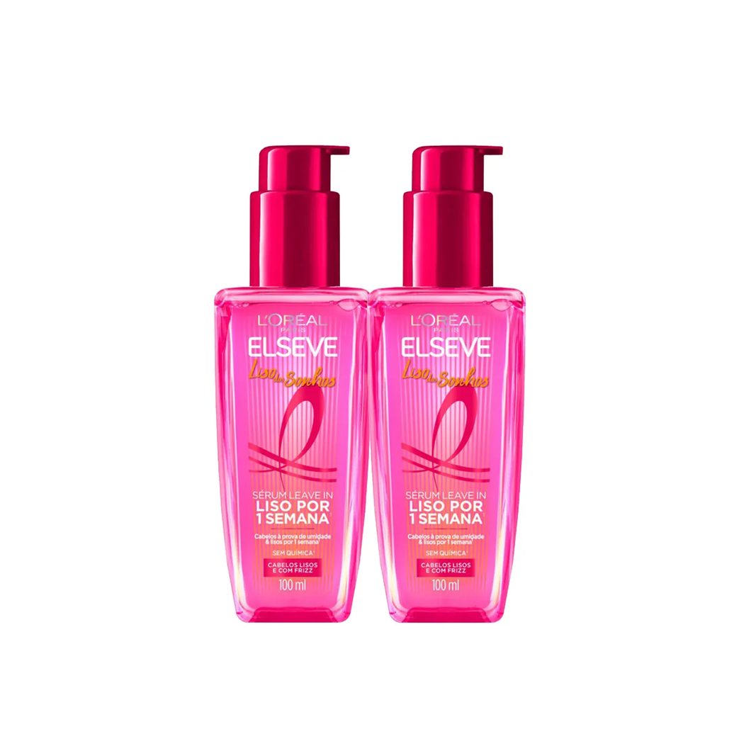 Kit L'Oréal Paris Elseve Liso dos Sonhos Sérum Leave-In 100ml 2 unidades
