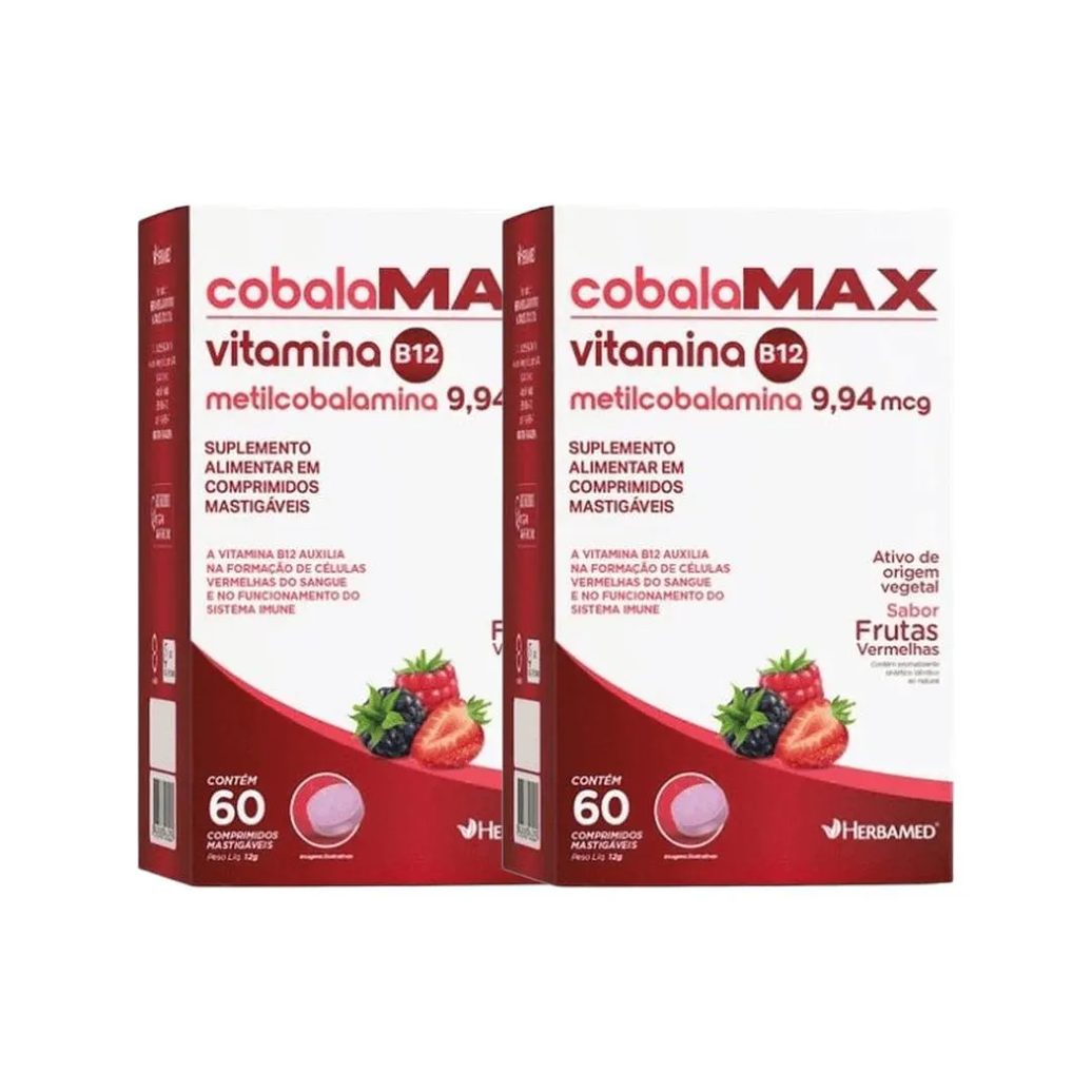 Kit 2X Vitamina B12 Metilcobalamina 60 Cpr - Herbamed