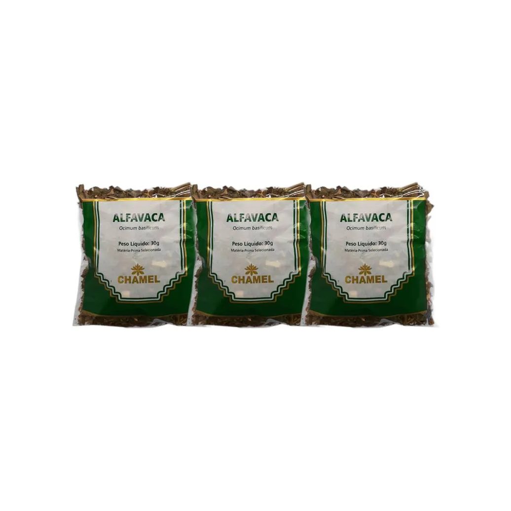 Kit 3X Chá Pacote Alfavaca Mista 30G - Chamel