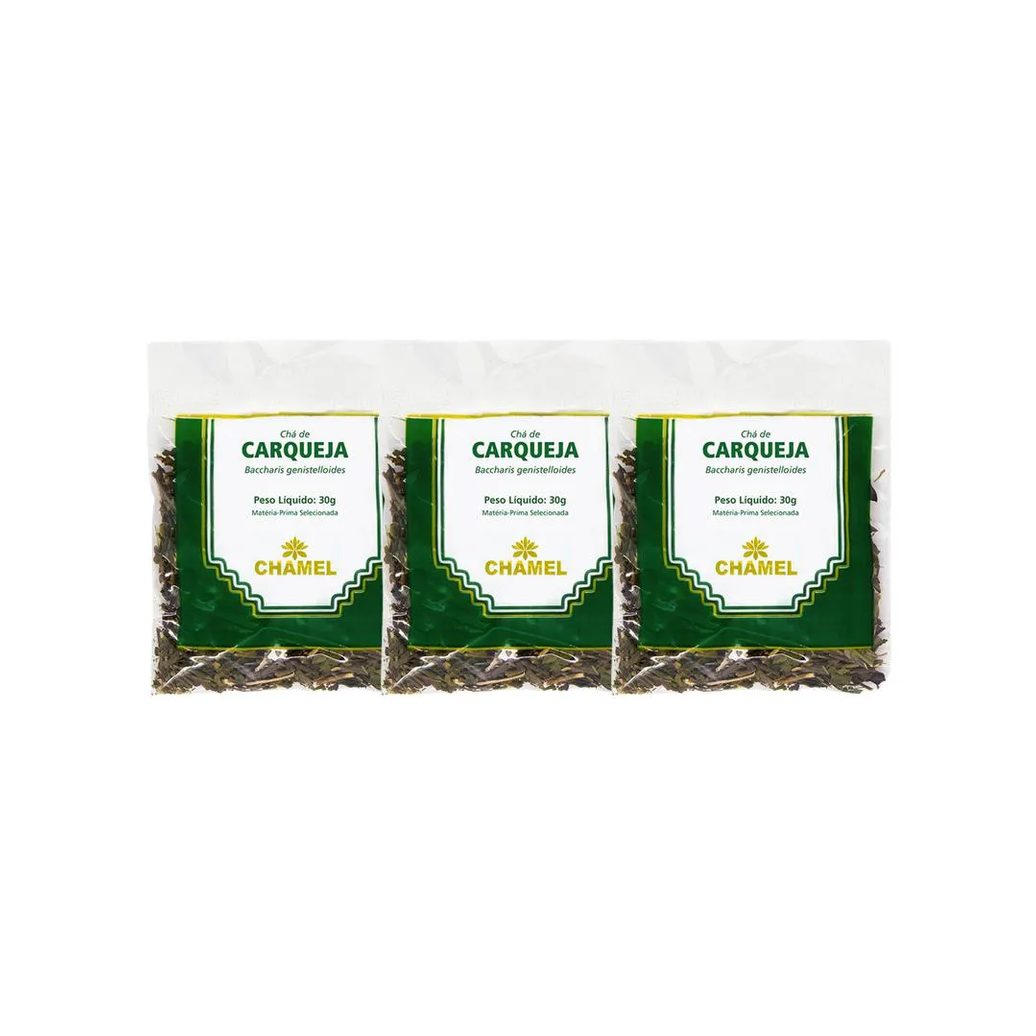 Kit 3X Chá Pacote Carqueja Folhas 30G - Chamel
