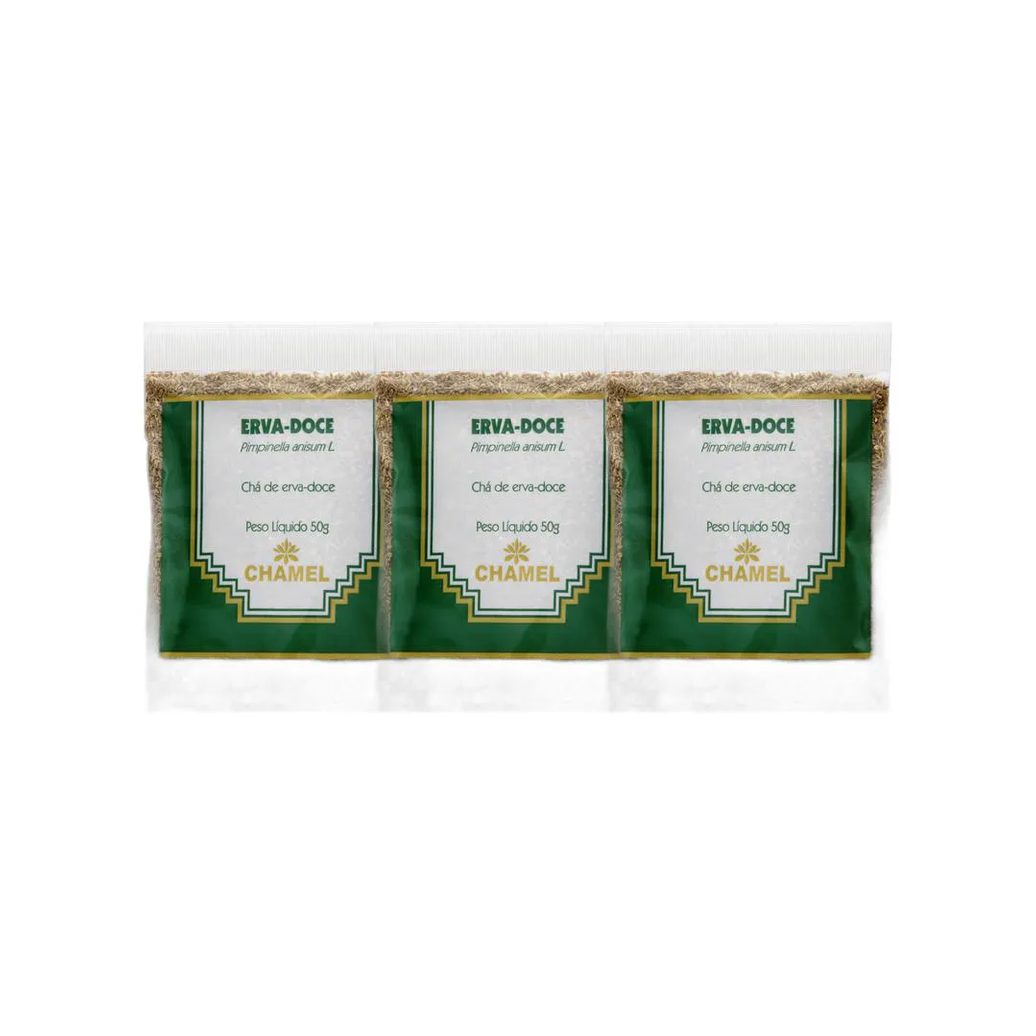 Kit 3X Chá Pacote Erva Doce 50G - Chamel