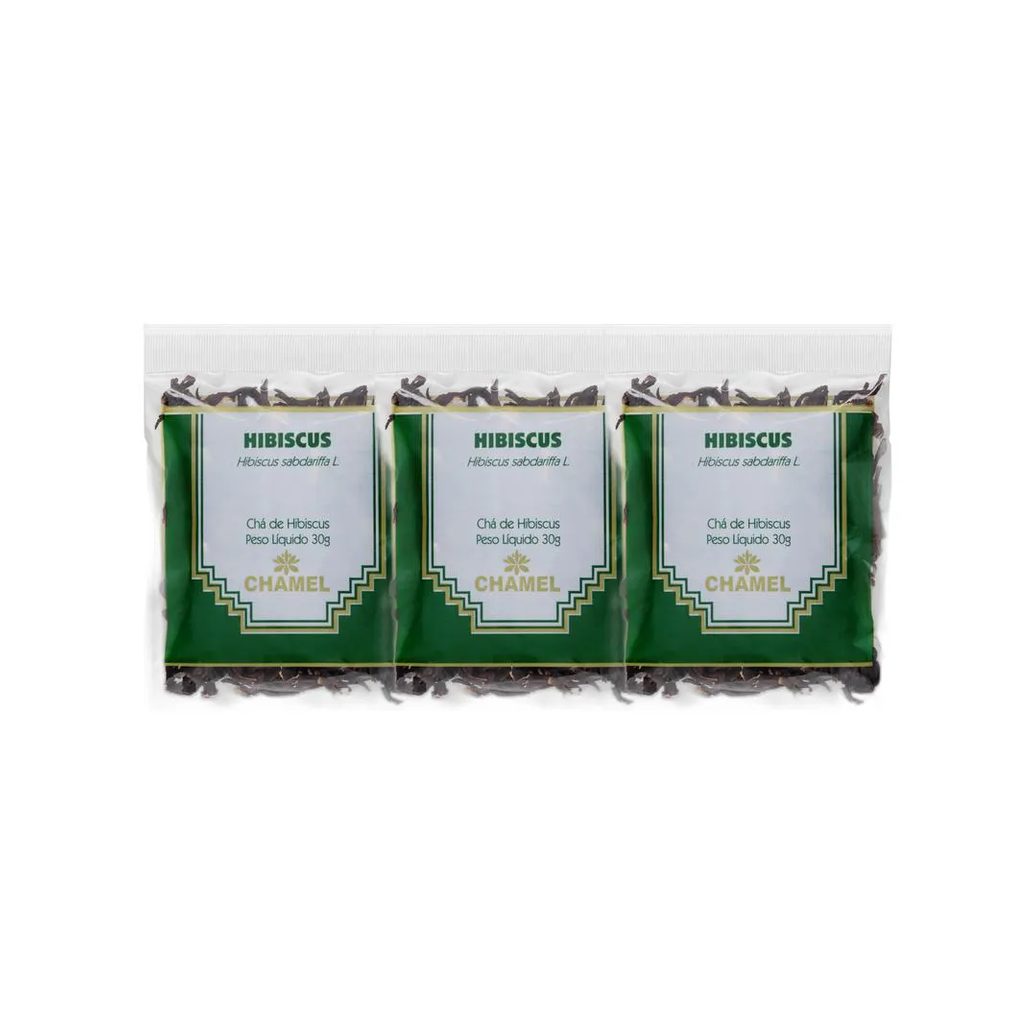 Kit 3X Chá Pacote Hibiscus 30G - Chamel