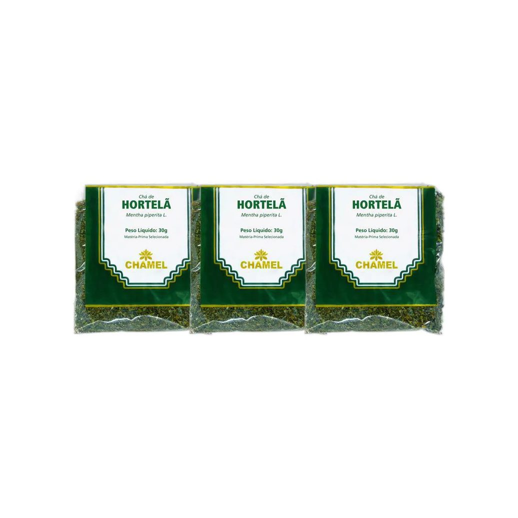 Kit 3X Chá Pacote Hortela 30G - Chamel