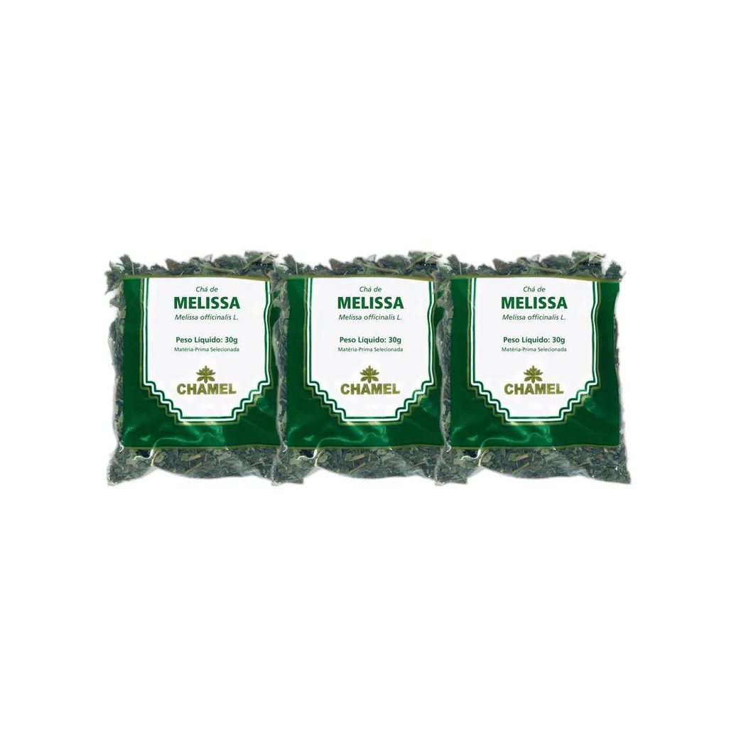 Kit 3X Chá Pacote Melissa Folhas 30G - Chamel