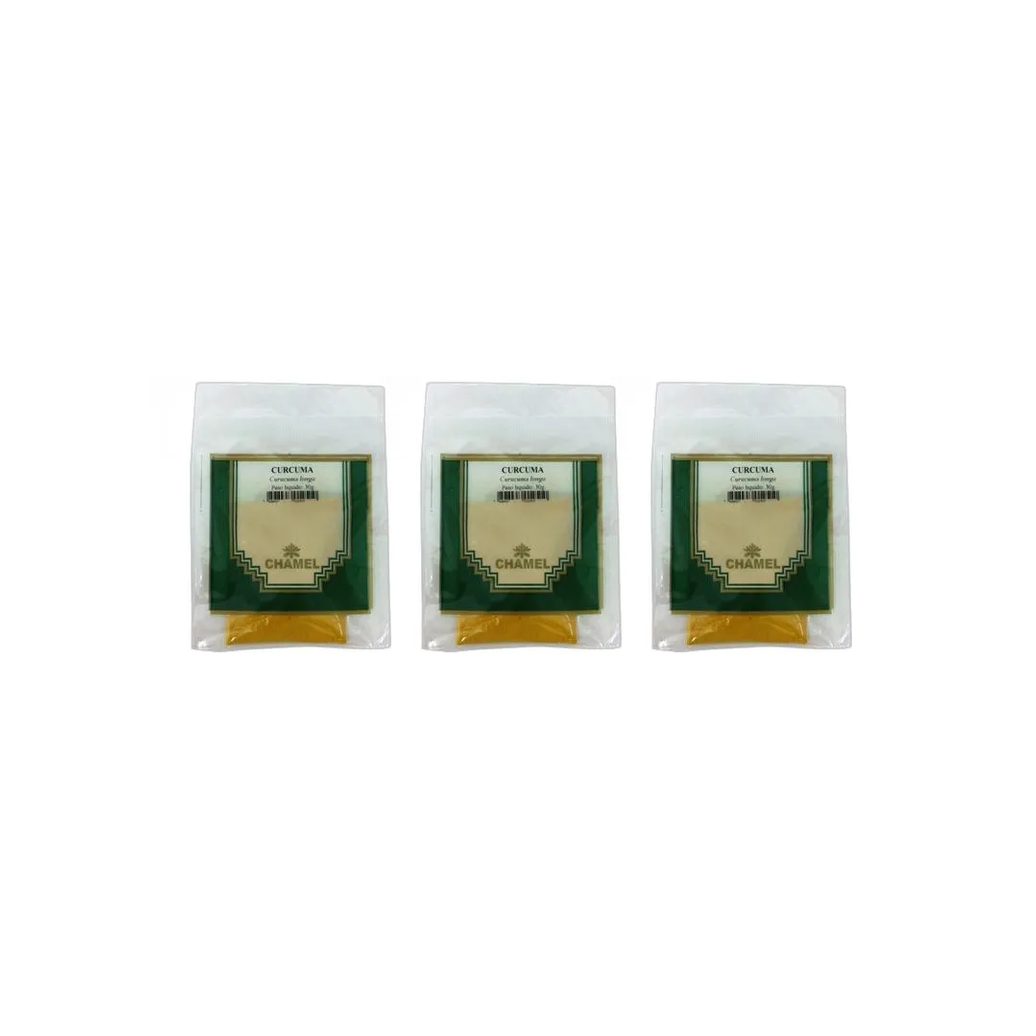 Kit 3X Pacote De Curcuma 30G - Chamel