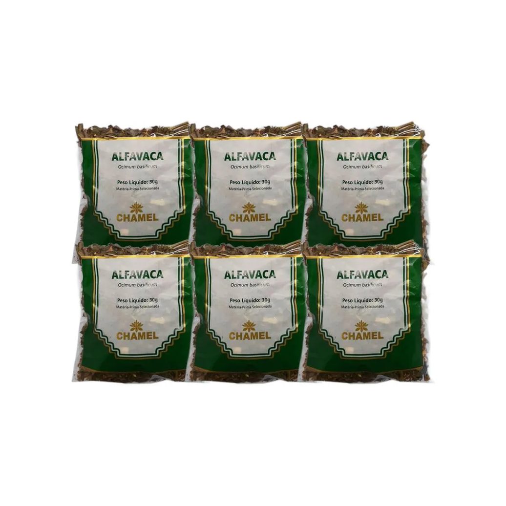 Kit 6X Chá Pacote Alfavaca Mista 30G - Chamel