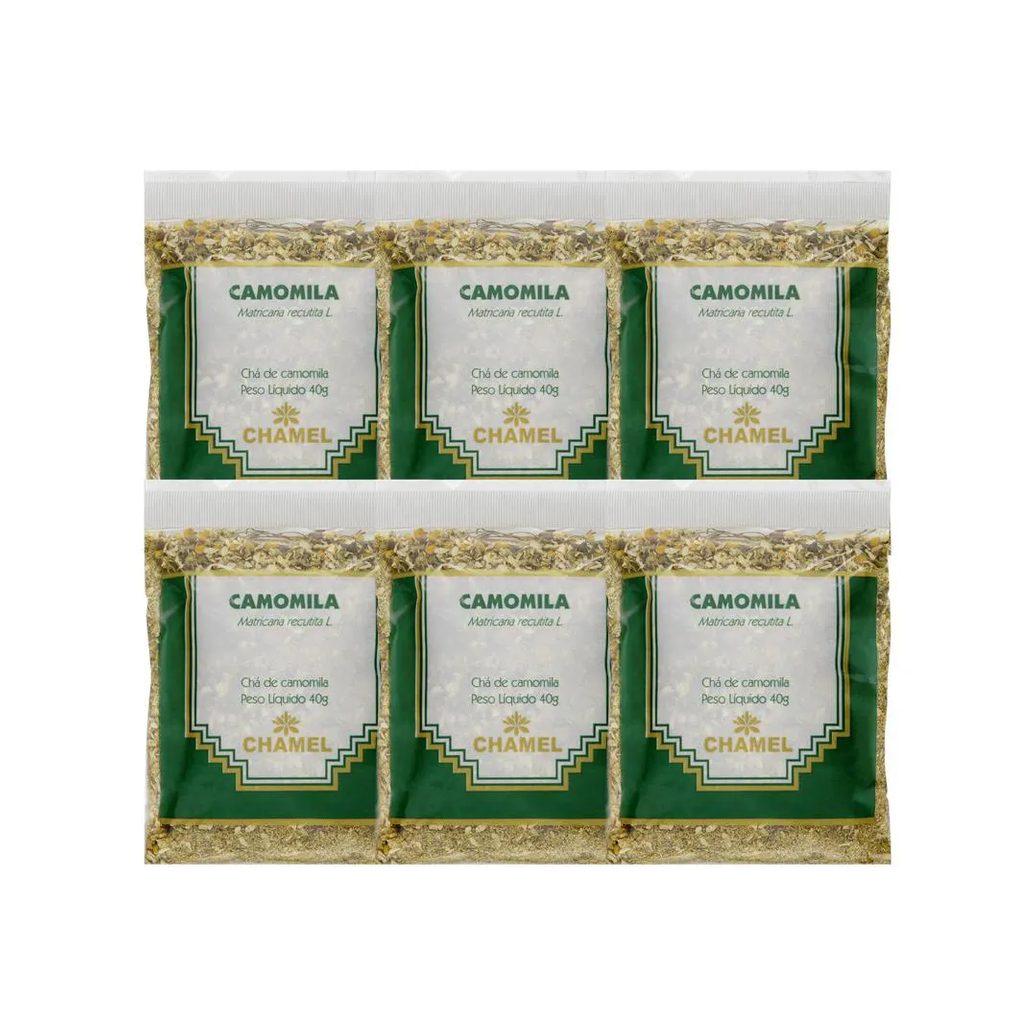 Kit 6X Chá Pacote Camomila Flores 40G - Chamel