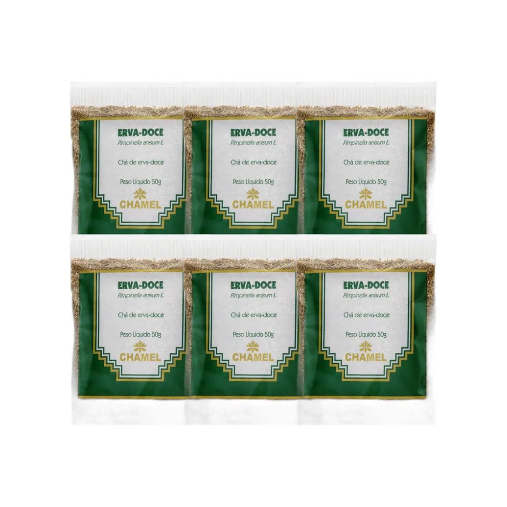 Kit 6X Chá Pacote Erva Doce 50G - Chamel