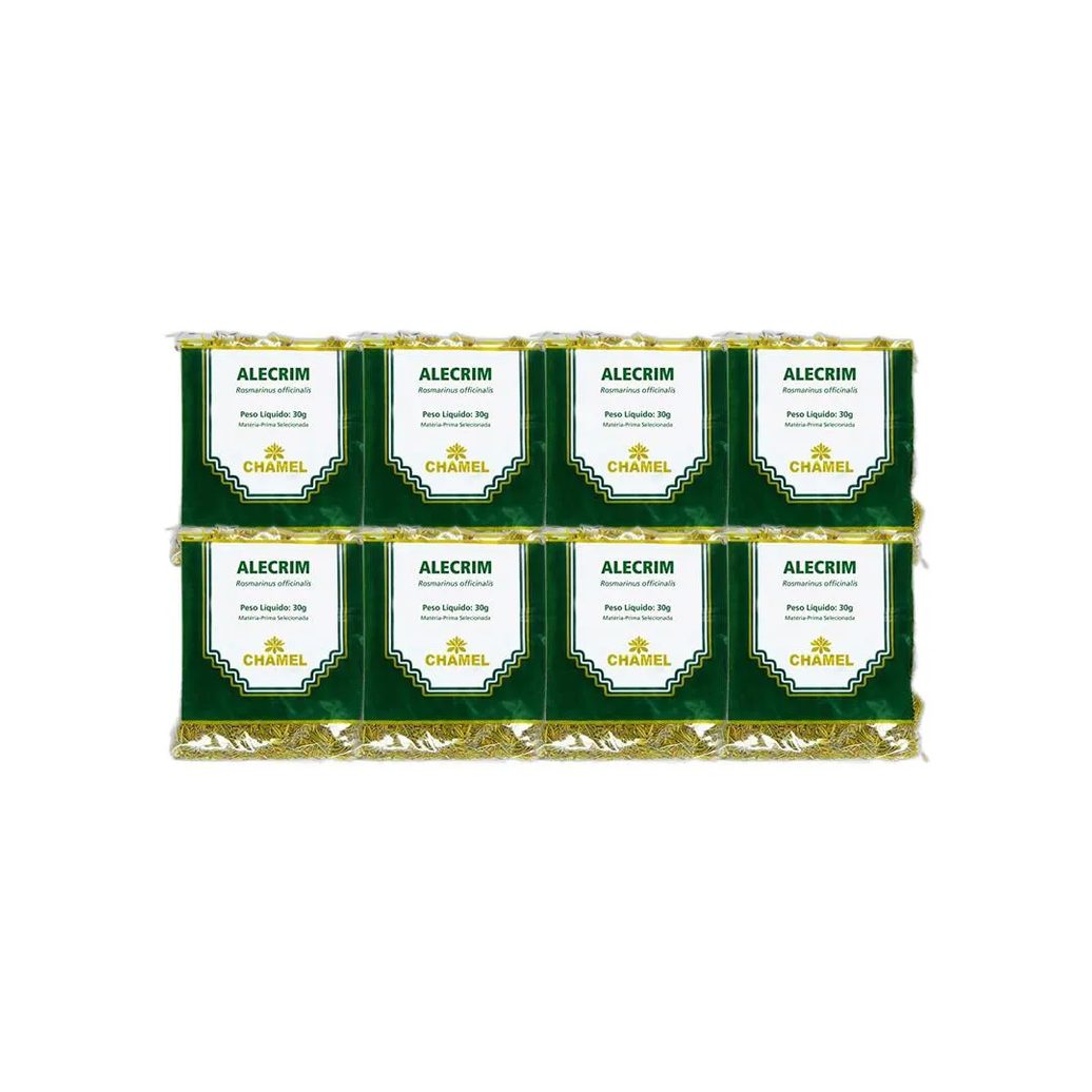 Kit 8X Chá Pacote Alecrim Folhas 30G - Chamel