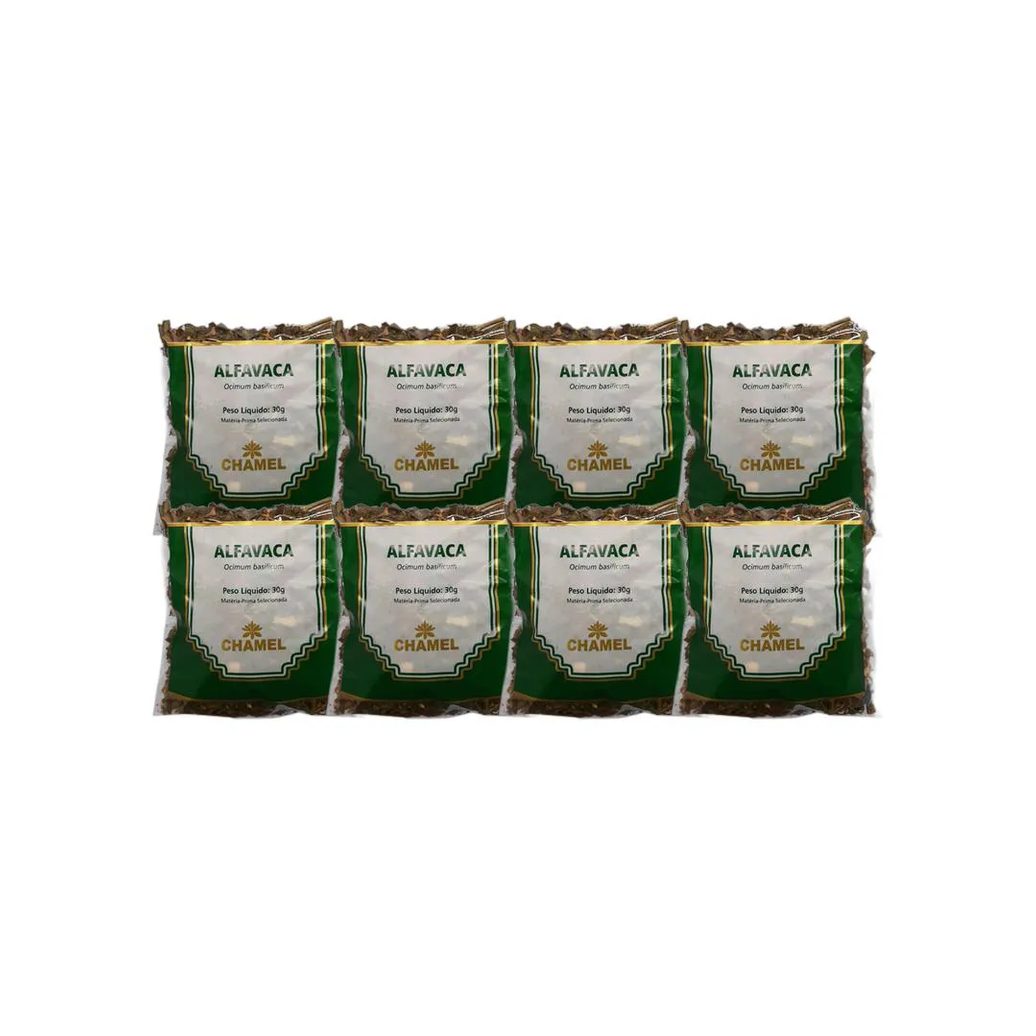 Kit 8X Chá Pacote Alfavaca Mista 30G - Chamel