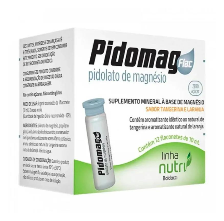 Pidomag Pidolato de Magnésio 12 Flaconetes