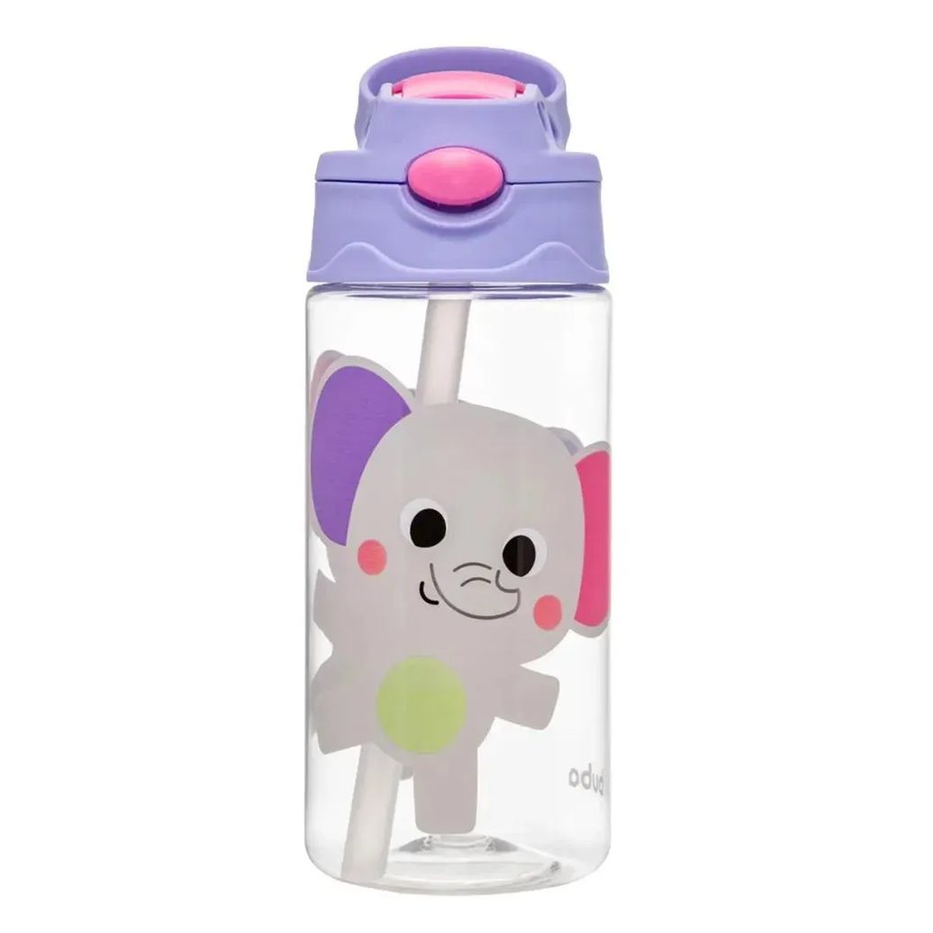 Garrafinha Tritan Canudo Zoo Elefante 450Ml Buba