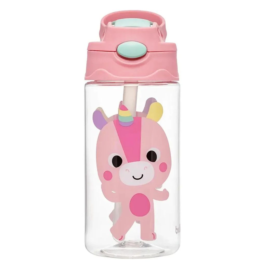 Garrafinha Tritan Canudo Zoo Unicórnio 450Ml Buba