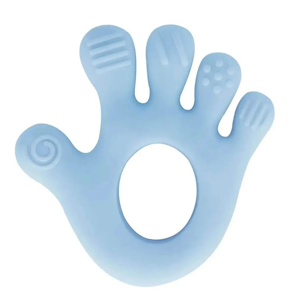 Mordedor Mãozinha Silicone Azul +4M Buba