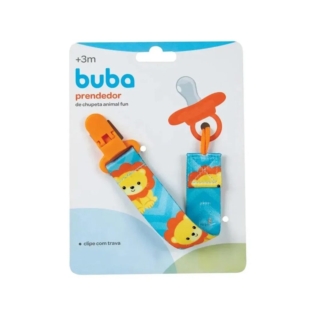 Prendedor De Chupeta Animal Fun Leão Buba
