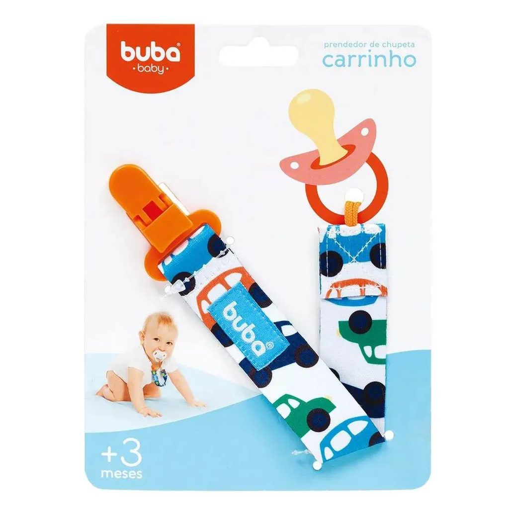 Prendedor De Chupeta Carro Azul Buba