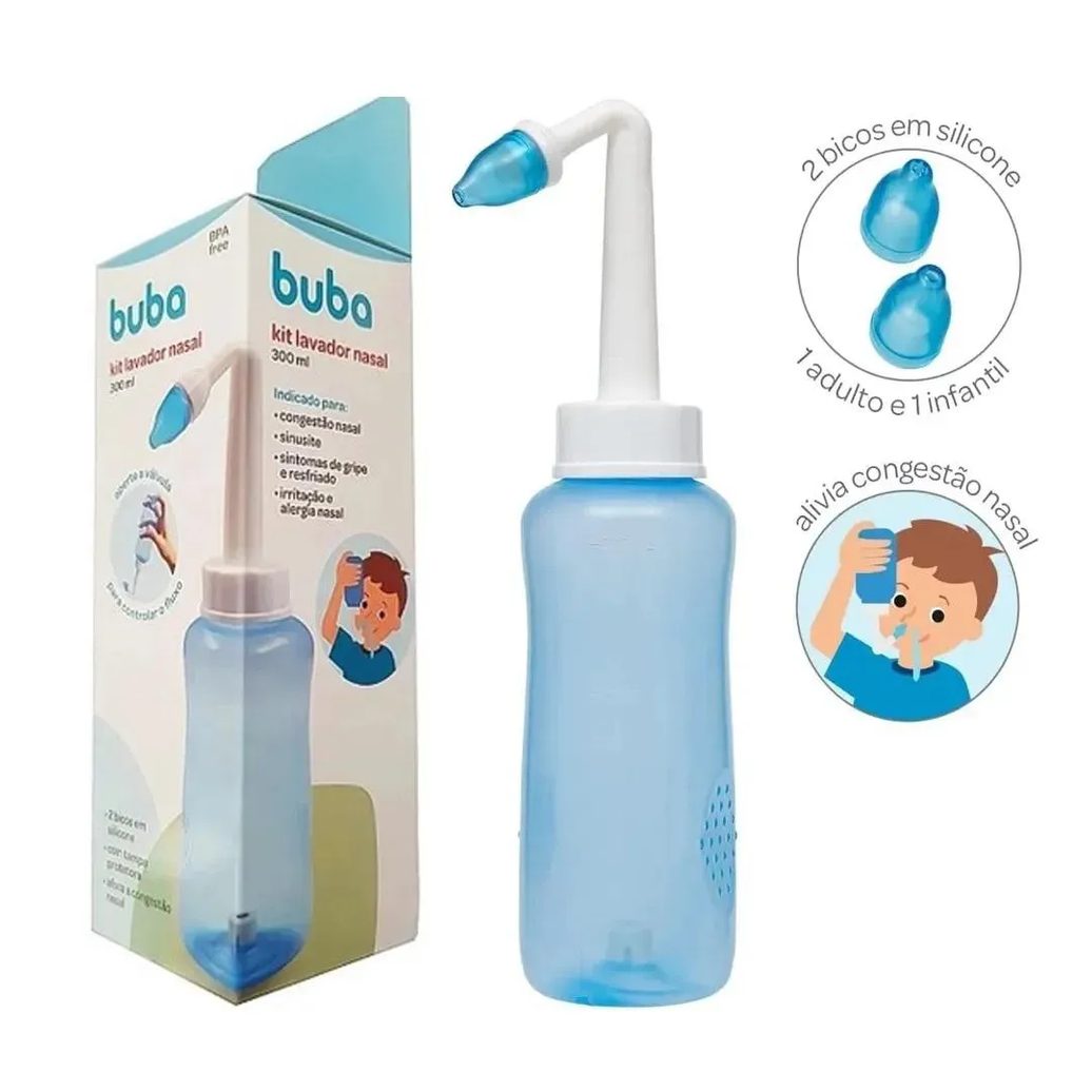 Kit Lavador Nasal Resfriados 300Ml Buba